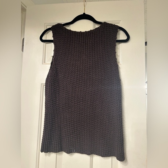 Vintage Crochet Knit Sweater Tank Brown XL - Picture 3 of 4